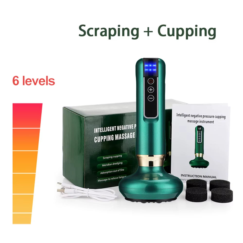 Electric Cupping Massager Vacuum Suction Cup Guasha anti Cellulite Beauty Health Scraping Device Infrared Heat Slimming Massager
