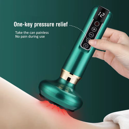 Electric Cupping Massager Vacuum Suction Cup Guasha anti Cellulite Beauty Health Scraping Device Infrared Heat Slimming Massager