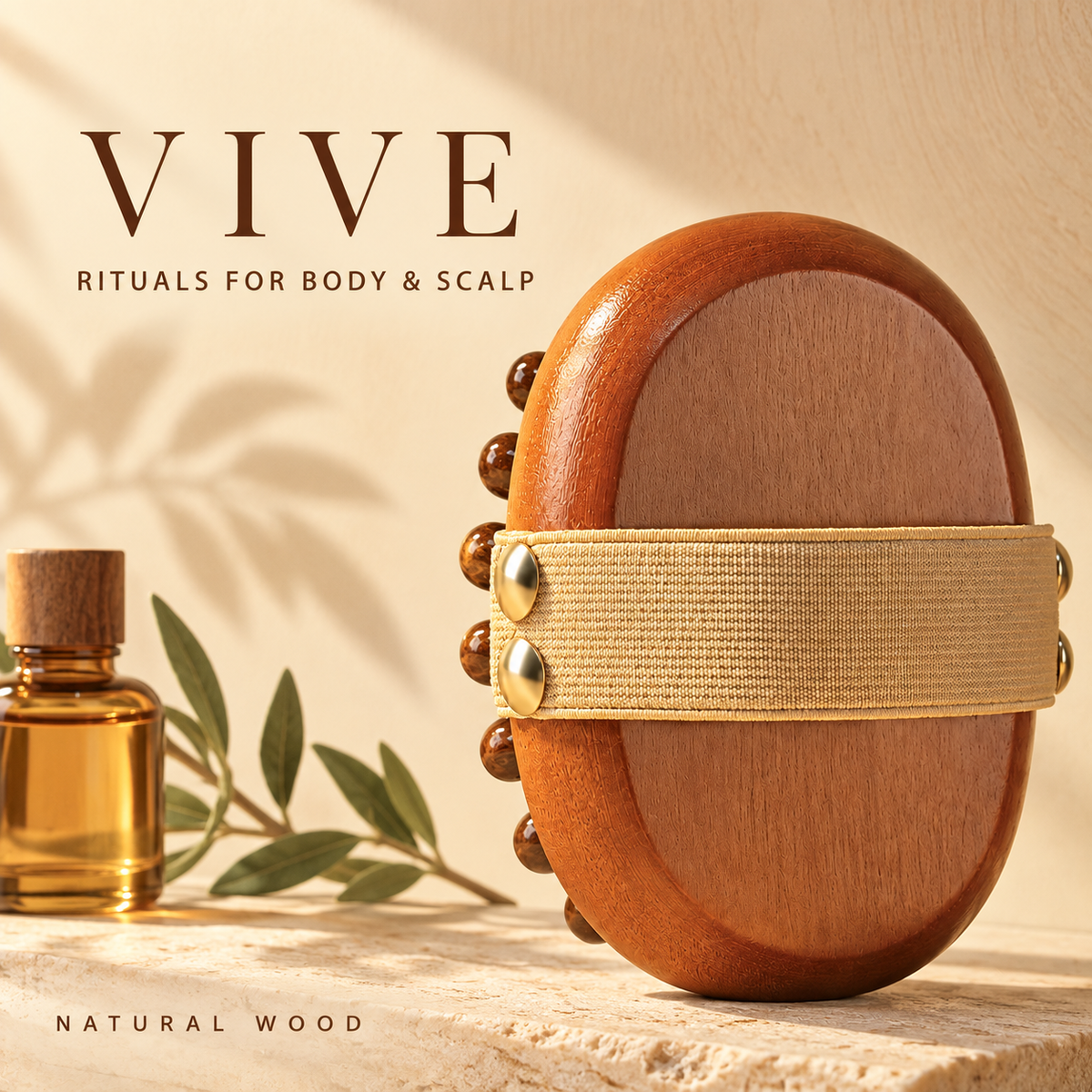 VIVE Meridian Ritual Comb | Luxury Body & Scalp Massage Brush