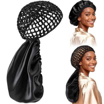 Elevate Your Hair Care with Our 2-in-1 Reversible Wrap Cap Bonnet - Perfect for Silk Press, Curly Hair & Wig Protection!